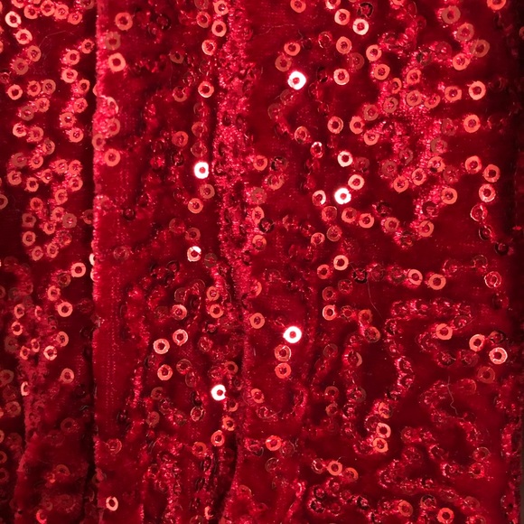 Top Vintage red velvet sequin wiggle dress NWT - Picture 7 of 9